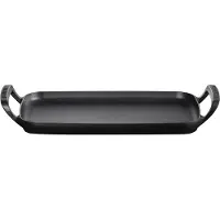 Le Creuset BBQ Outdoor Collection 20276400000005 Cast Iron Rectangular Baking Tray, 40 cm