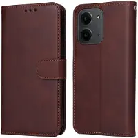 SKALO Xiaomi Redmi 15C (173mm) PU-nahka Lompakkokotelo - Ruskea