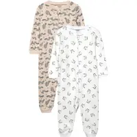 Pippi Nightsuit -Zipper (2-Pack) - White - 62