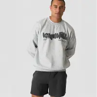 ICANIWILL Everyday Relaxed Crewneck Print Light Grey Melange
