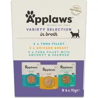 Applaws 48x70g Cat Natural liemessä kana- & tonnikalalajitelma