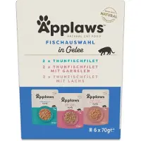 Applaws 48x70g Cat Pouch in Jelly Mix kala kissan märkäruoka
