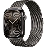 Apple – APPLE Watch Series 10 GPS + Cellular 46mm Slate Titanium Case with Slate Milanese Loop - M/L (MWYW3QF/A)