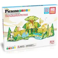PicassoTiles Rakennussarja Safari + 8 Eläintä 46 Osaa