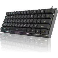 MageGee Mini 60 % pelinppimist RGB-taustavalaistu 61-nppinen Ultra-kompakti nppimist TS91 Ergonominen vedenpitv mekaaninen toimistotietokon