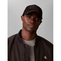 Calvin Klein Felt Monogram Patch Cap - Black - ONE SIZE