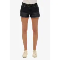 Superdry for woman. W7110448A Black mid-rise hot shorts (26), Casual, Cotton, Denim