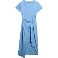 Superdry for woman. W8011944A Midi dress blue flamed cross over (L), Casual, Cotton, Short sleeve