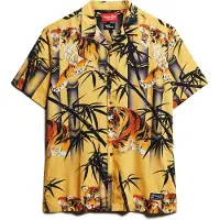 Superdry for man. M4010740A Hawaiian Resort Shirt yellow (M), Casual, Cotton, Short sleeve