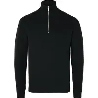 Selected Slmdane Ls Knit Structure Half Zip Noos - Black - M