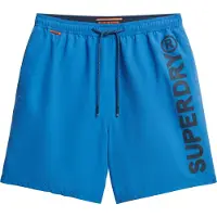 Superdry for man. M3010248A 43.2 cm swimming costume with blue sport graphic (S), Beachwear, Recycled Polister, Sustainable