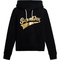 Superdry for woman. W2012491A Super Athletics black hoodie (XS), Casual, Cotton