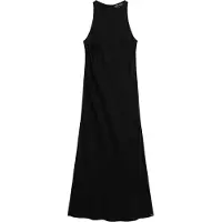 Superdry for woman. W8011628A Black satin midi dress (XS), Casual, Viscose, Sleeveless / Straps