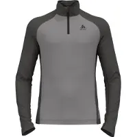 Odlo Men's Tn Long Sleeve Halfzip Natural Grey Melange - Dark Grey Melange Pitkähihaiset urheilupaidat S