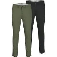 Jack & Jones Chinohousut 'Macro Dave' pastellinvihreä / musta