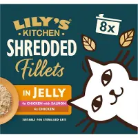 Lily's Kitchen silputtu filee kissoille 8 x 70 g - Sekapaketti hyytelössä (2 makua)
