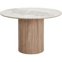 Ebuy24 Ruokapöytä 120x76 cm valkoinen ruskea keramiikka