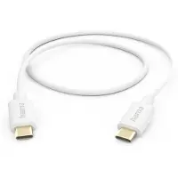 Hama USB-C -kaapeli, 60 W, 1 m, valkoinen