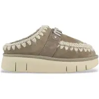 Mou for woman. MU.FW531001A Greenish brown Bounce leather clogs (39), 3 to 5 cm, None, Casual