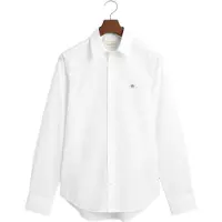 Gant for man. 3240171 Slim Fit Poplin Stretch Poplin Shirt white (XXL), Casual, Cotton, Long sleeve