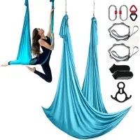 Vevor Aerial Silk &amp; Yoga Swing, 11 jaardia, Aerial Yoga Hammock Kit 100gsm nailonkankaalla, Täydellinen kiinnityslaitteisto ja Helppo asennusopas, Antigravity Flying Kaikentasoisille Kehonrakennuk