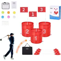 Vevor -pihan golfpeli, 3-reikäinen golfkenttä, golfpelien harjoittelupelit, golf-hakeutuspeli perheelle, aikuisille ja lapsille, kannettava ulkopihan golfpeli nurmikolle, pihalle, retkeilyyn, puistoon,
