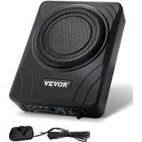 Vevor 8" 300 W:n subwoofer istuimen alle, ohuet, aktiivisubwooferit istuimen alle, matalaprofiilinen subwoofer sisäänrakennetulla vahvistimella, korkean/matalan tason tulo ja äänenvoimakkuuden säädin