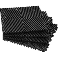 Vevor -lukittuva salaojamatto, 12” x 12” modulaarinen lukittuva tyyny, 40 kpl liitossalpoja, liukumaton musta PP-salojalattialaatta ja suihkumatto, autotalliin, puutarhaan, keittiöön ja ulkotiloihin