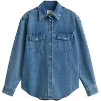 Gant Rel Denim Pocket Ls Shirt - Blue - 44