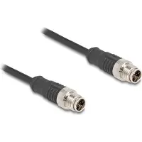 DeLOCK 80864, 2 m, Cat5e, S/FTP (S-STP), M12, M12, Musta