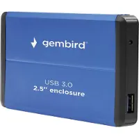 Gembird EE2-U3S-2-B, HDD-kotelo, 2.5", SATA, USB-liitettävyys, Sininen