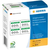 Herma 4834, Vihreä, Suorakulmio, Paperi, 15 mm, 22 mm, 1000 kpl