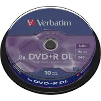 Verbatim – DVD+R DL, 8x, 8.5 GB/240 min, 10-pack spindel, AZO (43666)