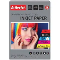 ActiveJet AP6-260GR100 valokuvapaperi mustetulostimille; A6; 100 kpl, 10x15