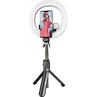 Puluz Selfie-keppi/kolmijalka LED-rengasvalolla