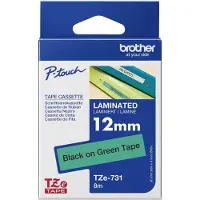 Brother TZ731 12 BLACK ON GREEN
