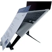 R Go Tools Laptopstandaard R-Go Riser Document, ergonomisch, inklapbare en verstelbare standaard met documenthouder, zwart, Kannettavan tietokoneen te (RGORIDOCBL)