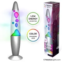 Partyfunlights Color Changing Led Lava Lamp H: 34Cm - Silver - ONE SIZE
