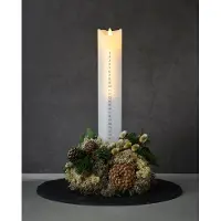 Sirius Home Sara Calendar LED-kynttilä, valkoinen/hopea, korkeus 29 cm, Valkoinen/opaali