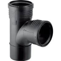 Geberit Silent PP grenrør 87,5° 110/110mm, 2mf, Sort
