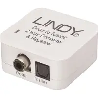 Lindy Digital SPDIF -äänimuunnin ja -laajennus: Toslink (optinen) RCA-koaksiaalinen (kupari)