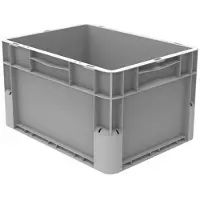 Bleva A/S Plastkasse 400x300x235mm grå - Polypropylen, EuroClick