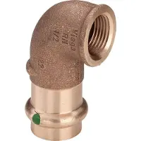 Viega Sanpress vinkel 1/2-15 mm90 grader af rødgods, SC-Conturmuffe/muffe