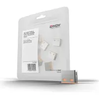 Lindy USB-A Port Blocker, 10kpl, oranssi/harmaa