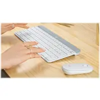 Logitech 920-009205, Täysikokoinen (100 %), Langaton, Langaton RF, QWERTY, Valkoinen, Sisältää hiiren