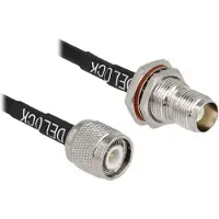 DeLOCK 90012, 0,6 m, RG-58 C/U, TNC, TNC, Musta
