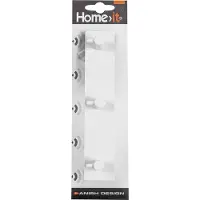 Home It Home&gt it vaateteline, jossa on 3 takkikoukkua 20 × 4 x 4 cm valkoinen