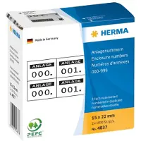 Herma 4837, Musta, Suorakulmio, Paperi, 15 mm, 22 mm, 1000 kpl