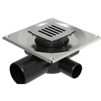 Unidrain Set 3 Square ClassicLine Column 10x10 Ø75 mm horizontal