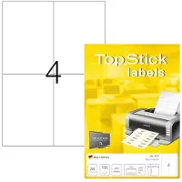 Topstick Etiketter TopStick 105x148,5 mm hvid - (100 ark x 4 stk.)